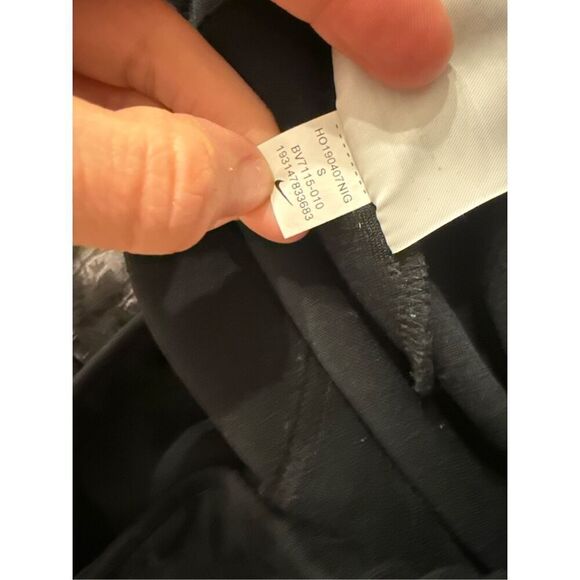 Nike Black Cotton Blend Fleece Tapered Joggers Zipper Ankle Sweatpants Small - Picture 6 of 6